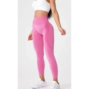 JoyLab Seamless Sculpt Ribbed High Rise Leggings Bright Pink XS‎ Yoga Athleisure